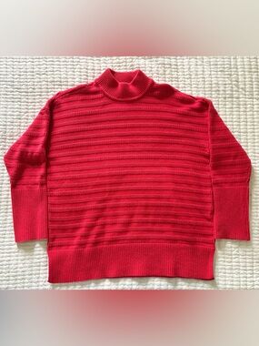 LOFT Hot Pink Ribbed Turtleneck Sweater